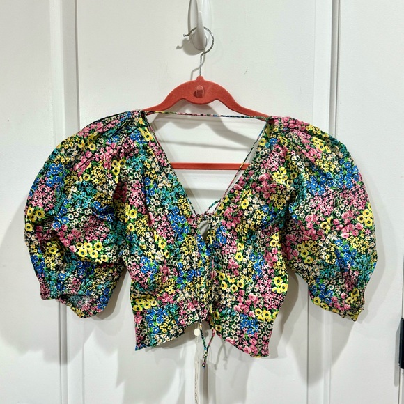 *NEW* FOR LOVE & LEMONS RUTH DITZY FLORAL RAINBOW CROP TOP XS - Picture 5 of 10